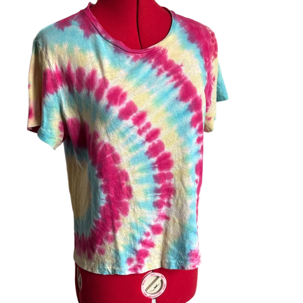 Re/Done Multicolor Tie-Dye Short Sleeve Tee